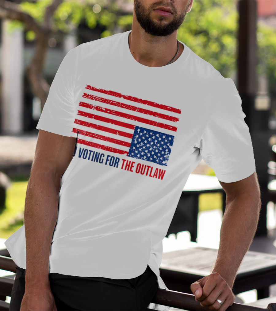 USA Flag I'm Voting For The Outlaw Distressed American T-Shirt