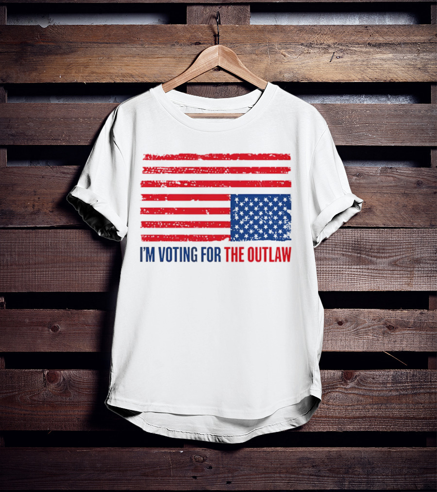 USA Flag I'm Voting For The Outlaw Distressed American T-Shirt