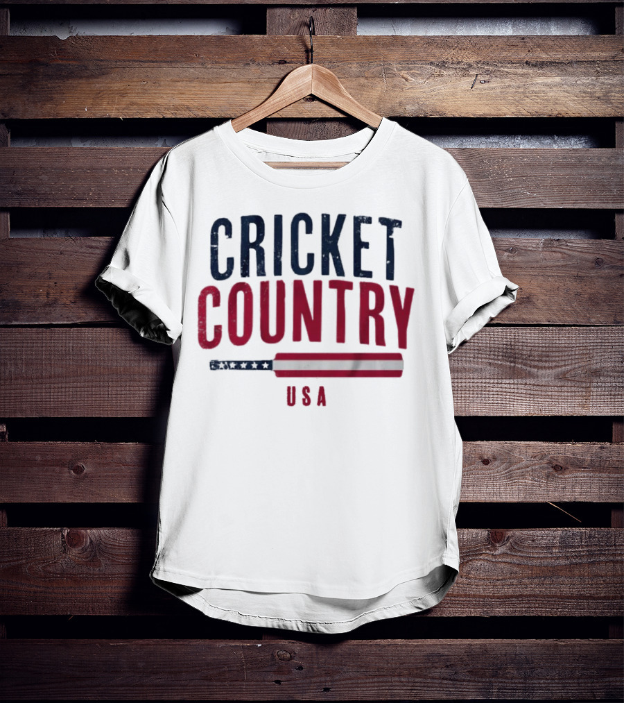 Cricket Country USA American Flag Bat T-Shirt
