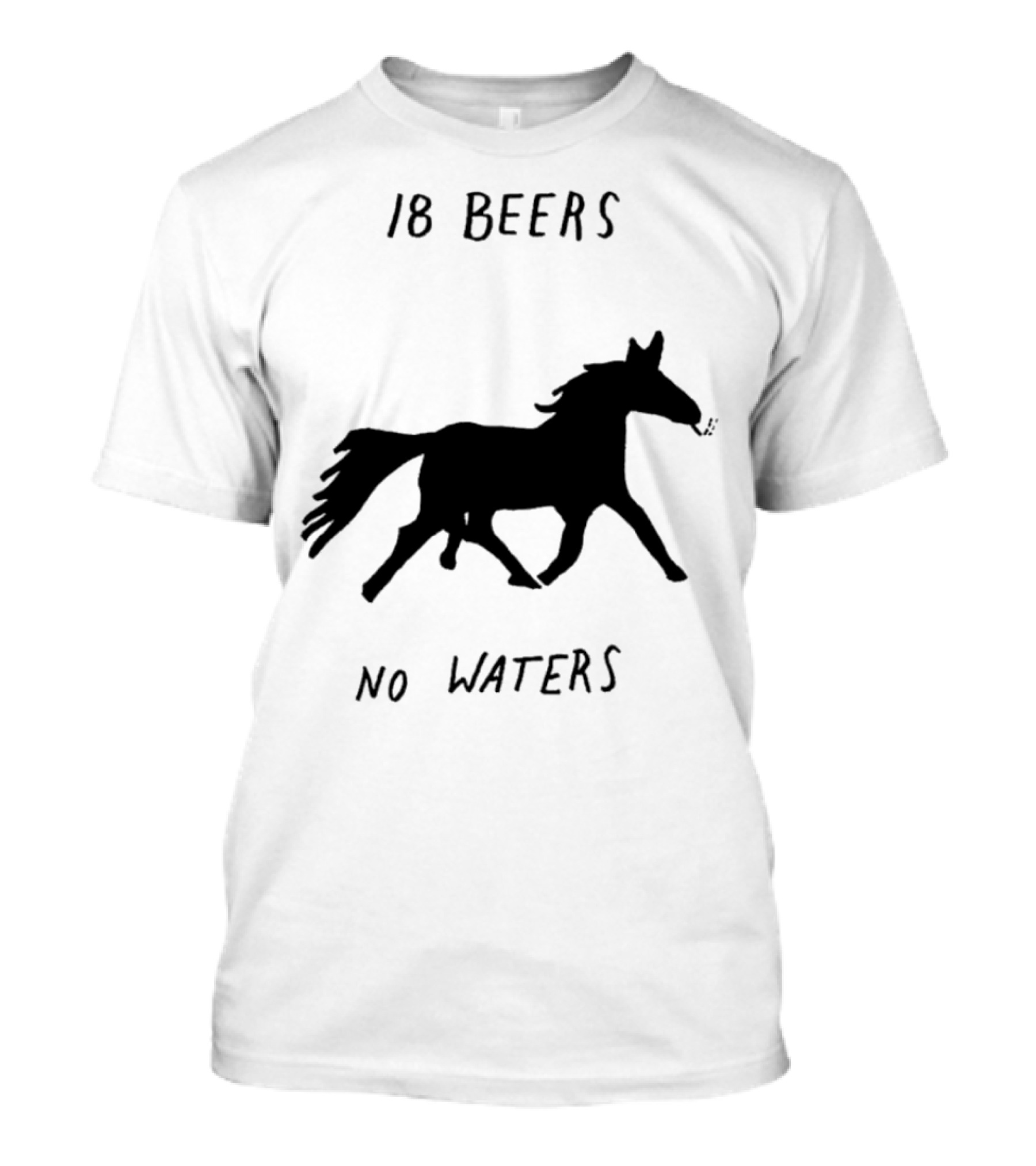 18 Beers No Waters Horse Silhouette Smoking Pipe T-Shirt