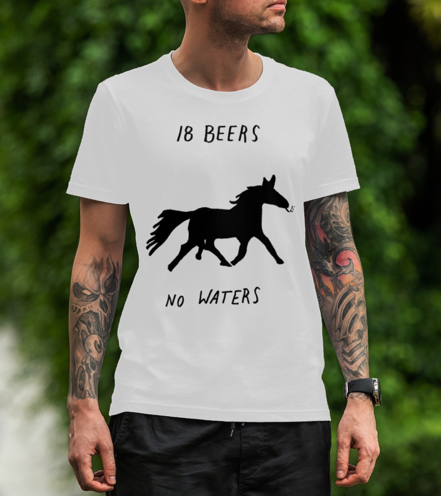18 Beers No Waters Horse Silhouette Smoking Pipe T-Shirt