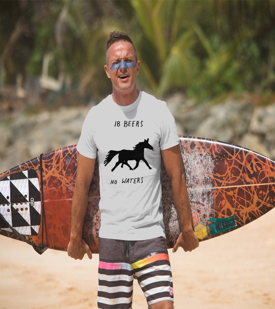 18 Beers No Waters Horse Silhouette Smoking Pipe T-Shirt