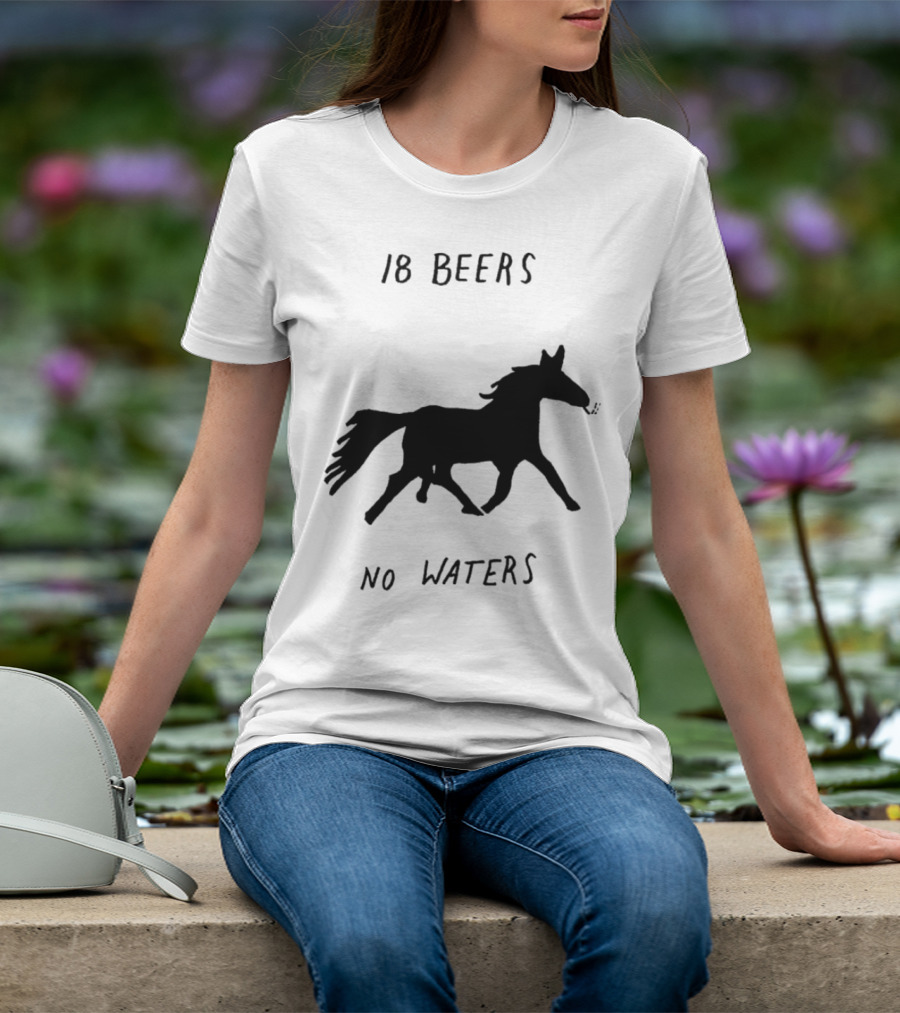 18 Beers No Waters Horse Silhouette Smoking Pipe T-Shirt
