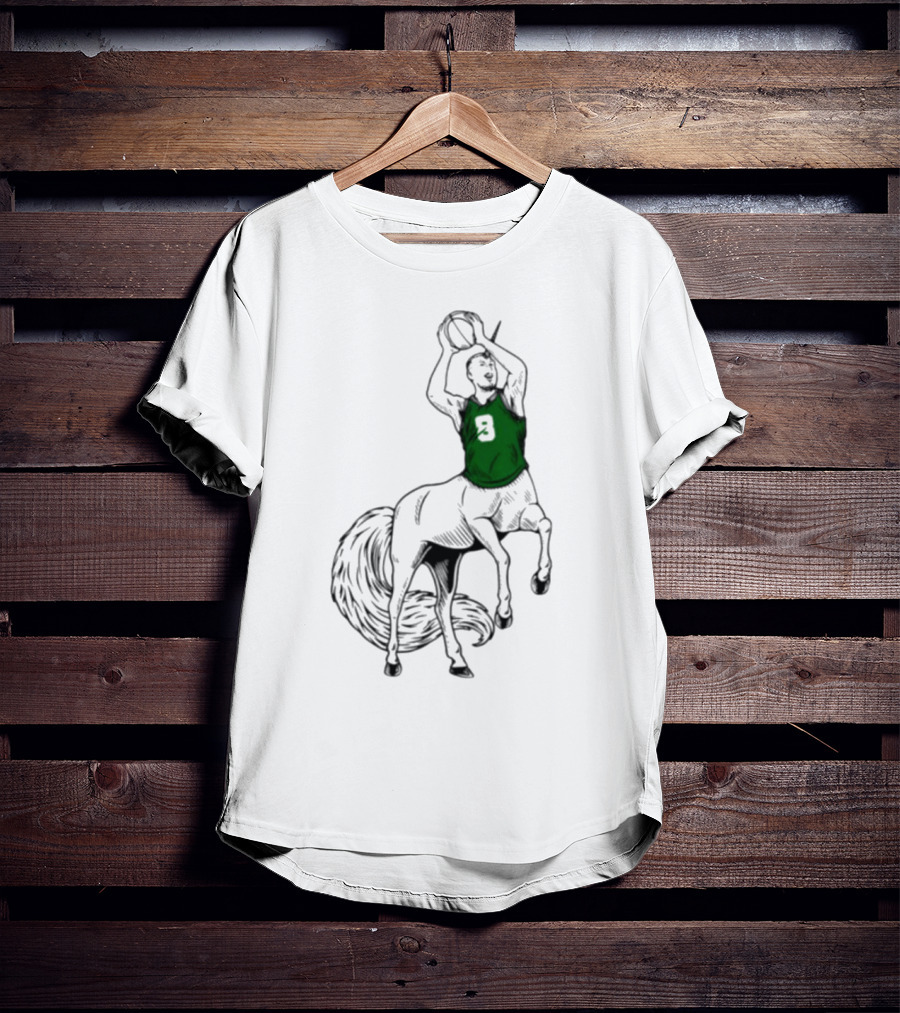 Kristaps Porzingis Unicorn Centaur Basketball Jumper 9 T-Shirt