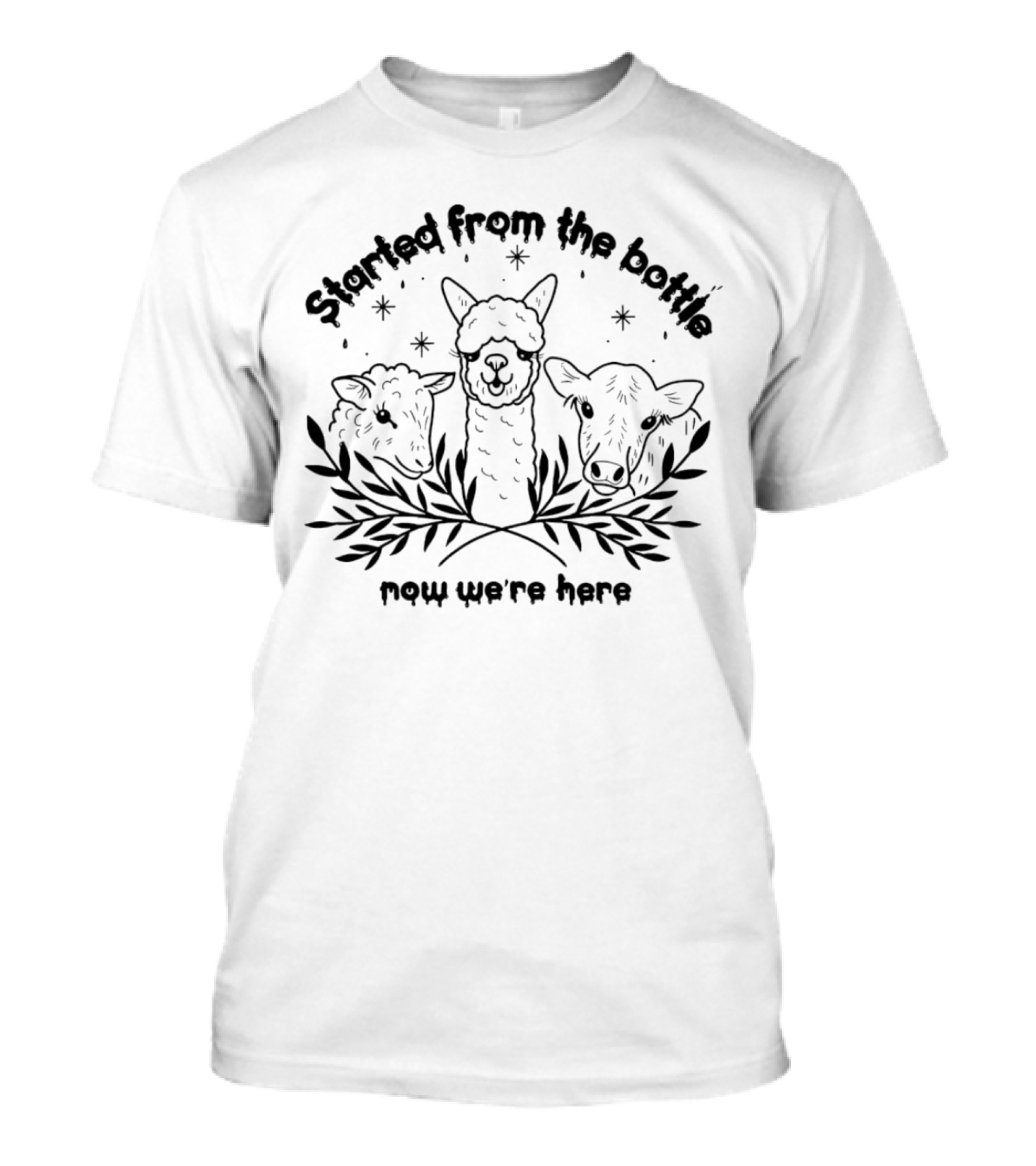 Started From The Bottle Now We're Here With Sheep And Stars T-Shirt