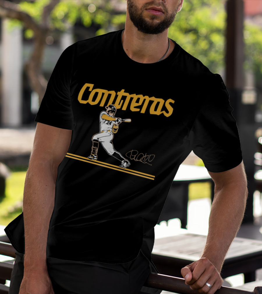 Contreras Milwaukee Brewers Slugger Swing Signature T-Shirt