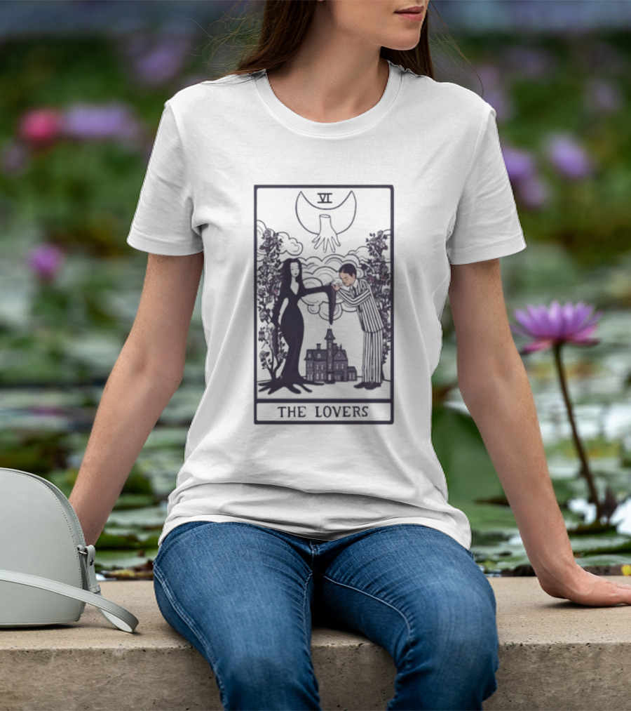 Vampire Lovers VI Tarot Card Gothic Castle And Bat T-Shirt