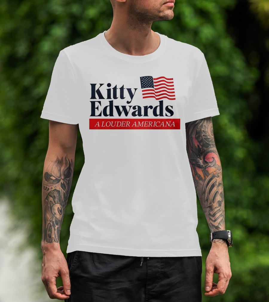 Kitty Edwards A Louder Americana American Flag T-Shirt