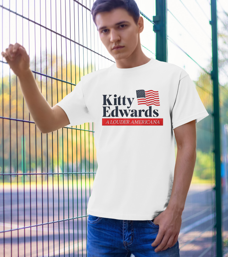 Kitty Edwards A Louder Americana American Flag T-Shirt