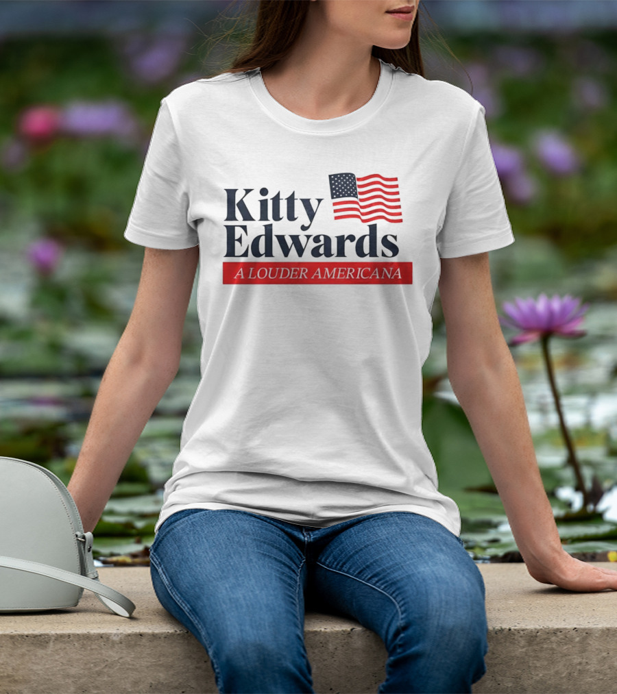 Kitty Edwards A Louder Americana American Flag T-Shirt