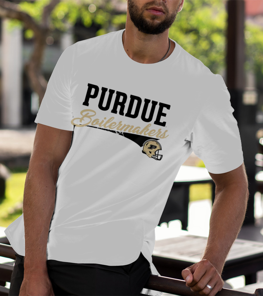 Purdue Boilermakers Script With Iconic Helmet T-Shirt
