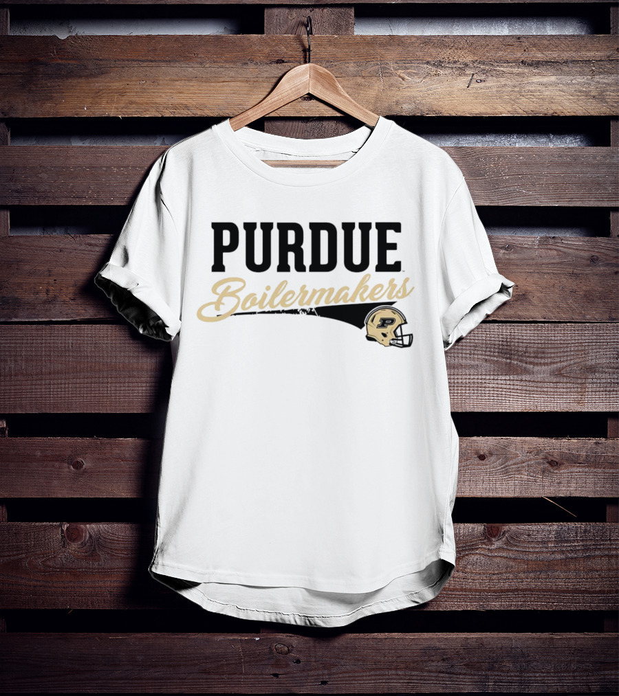 Purdue Boilermakers Script With Iconic Helmet T-Shirt