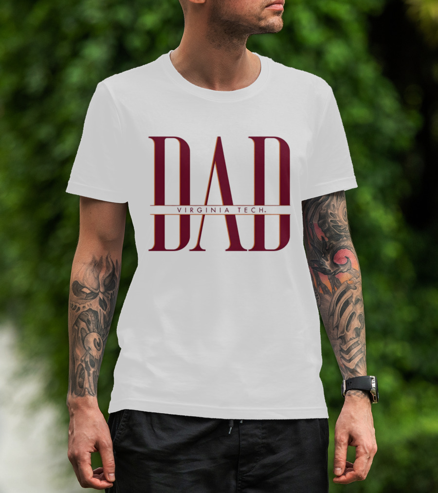 Virginia Tech Dad Bold Red Lettering T-Shirt