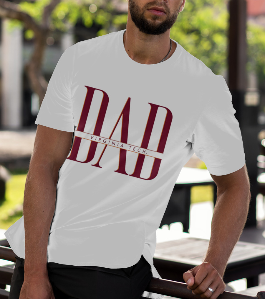 Virginia Tech Dad Bold Red Lettering T-Shirt
