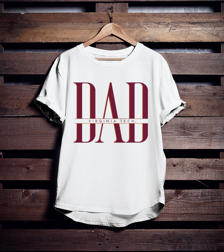 Virginia Tech Dad Bold Red Lettering T-Shirt