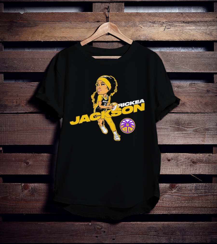 Rickea Jackson LA Basketball Player Icon In Yellow And Black T-Shirt
