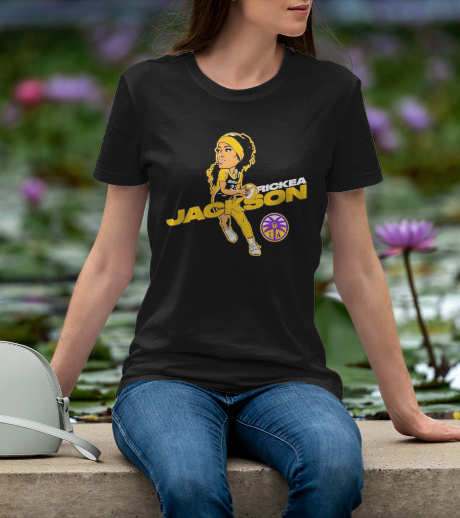 Rickea Jackson LA Basketball Player Icon In Yellow And Black T-Shirt