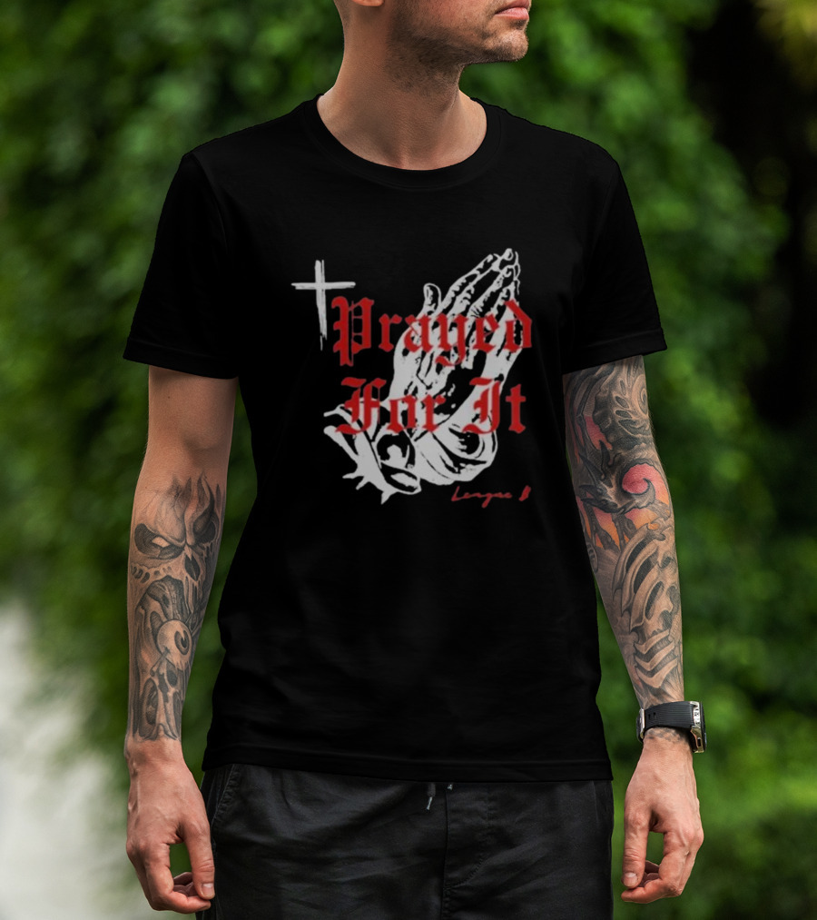 Jrue Holiday Prayed For It League 8 Cross And Praying Hands T-Shirt