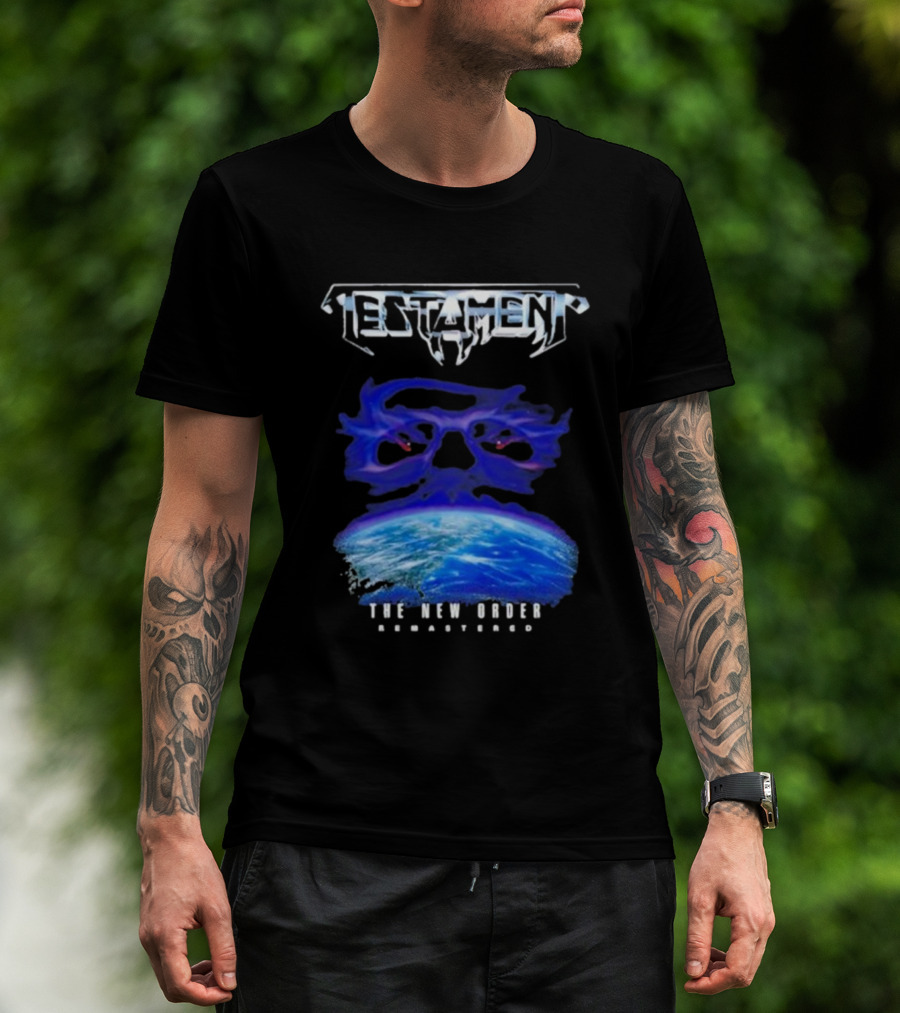 Testament The New Order Remastered Earth Skull T-Shirt