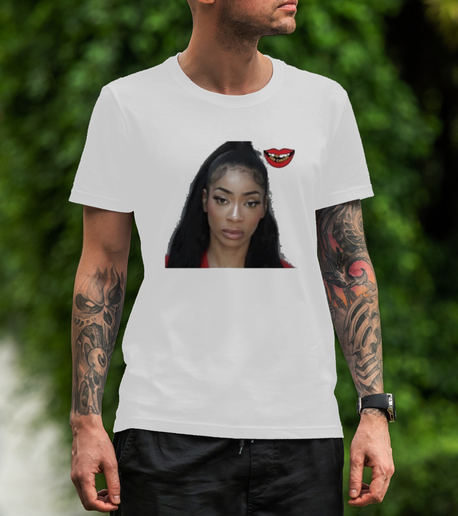 Tommie Lee Arrested Mugshot With Red Lips T-Shirt