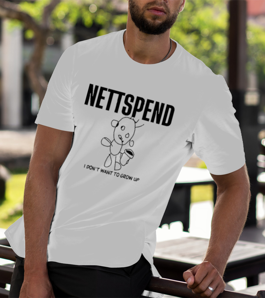 NETTSPEND I Don’t Want To Grow Up Sketch Figure With Cup T-Shirt