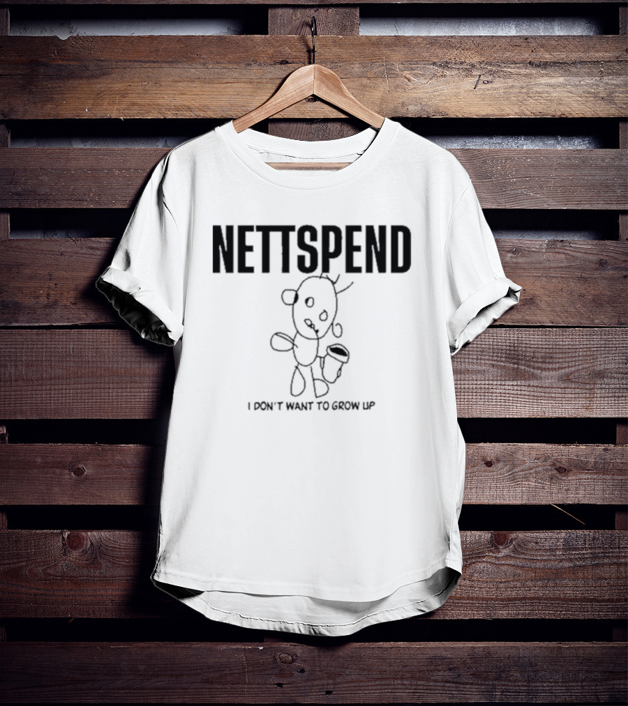 NETTSPEND I Don’t Want To Grow Up Sketch Figure With Cup T-Shirt
