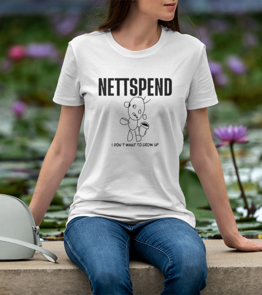 NETTSPEND I Don’t Want To Grow Up Sketch Figure With Cup T-Shirt