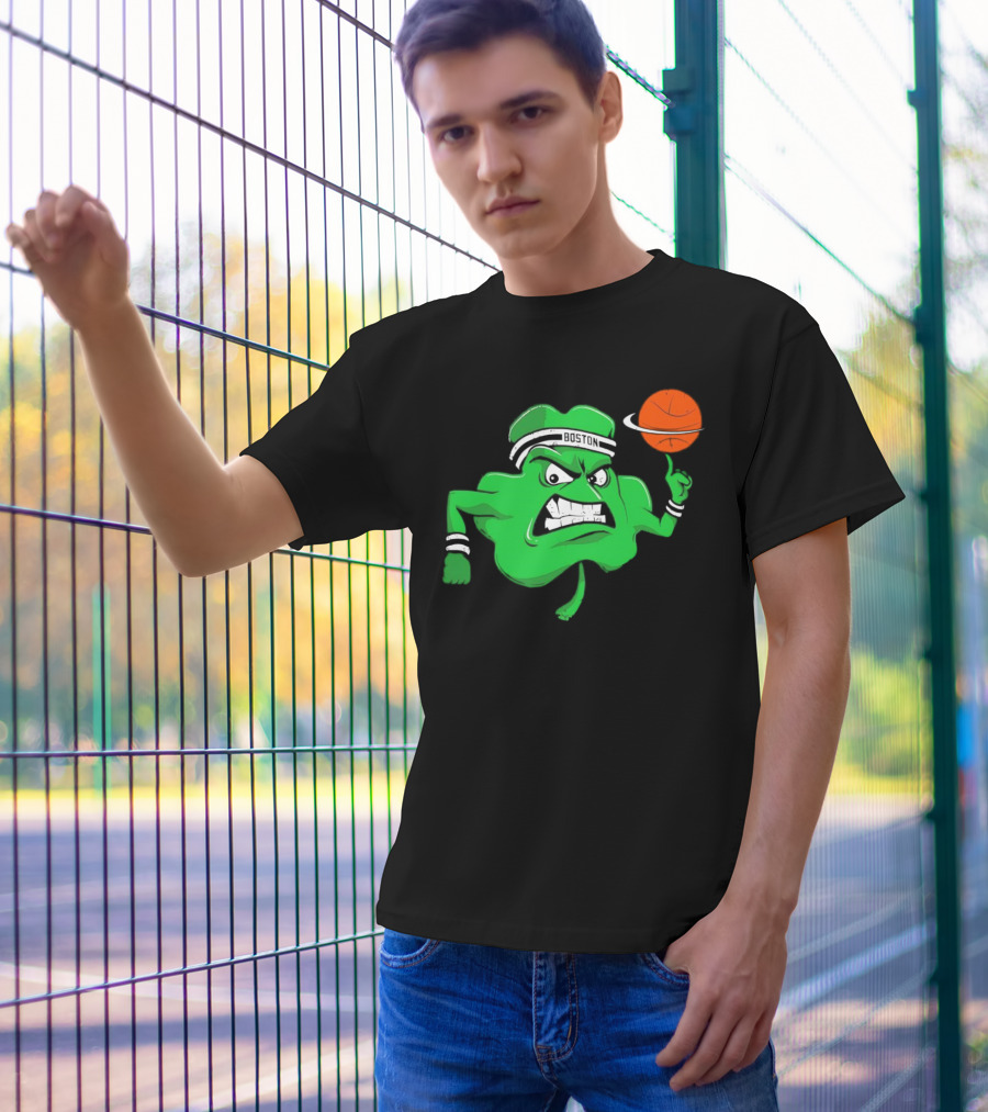 Boston Celtics Angry Clover Basketball T-Shirt