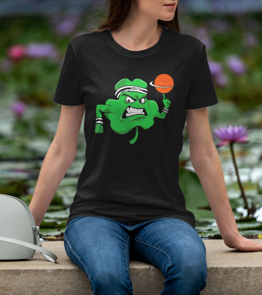 Boston Celtics Angry Clover Basketball T-Shirt