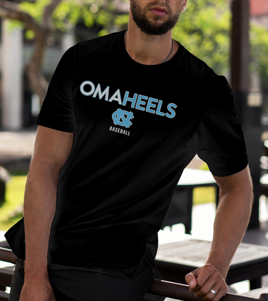 OMAHEELS North Carolina Tar Heels Baseball T-Shirt