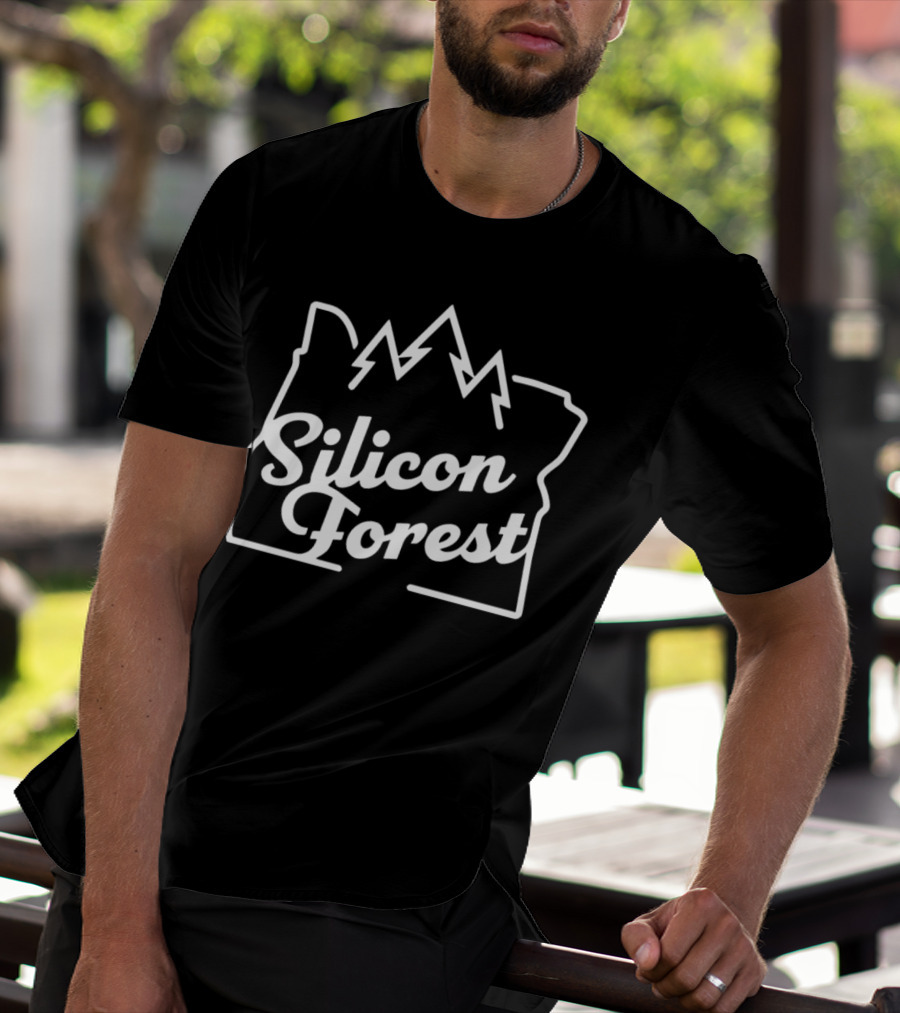 Silicon Forest Oregon State Outline With Trees T-Shirt
