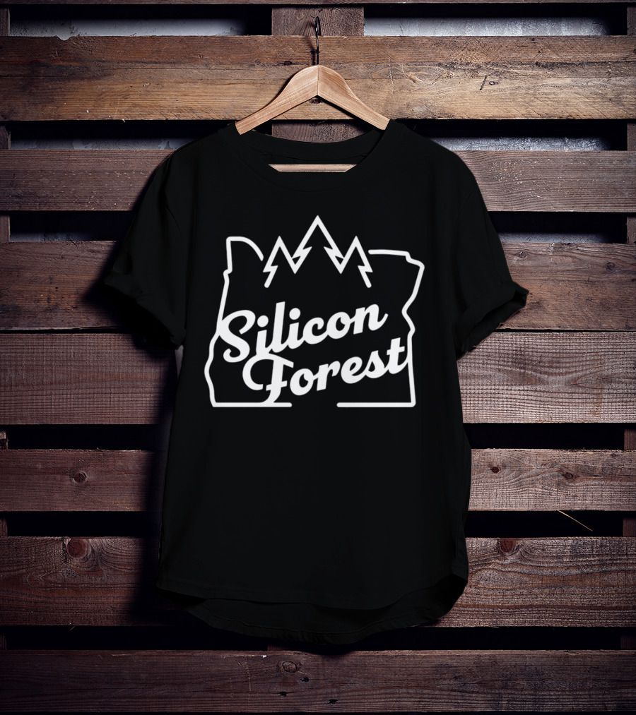 Silicon Forest Oregon State Outline With Trees T-Shirt