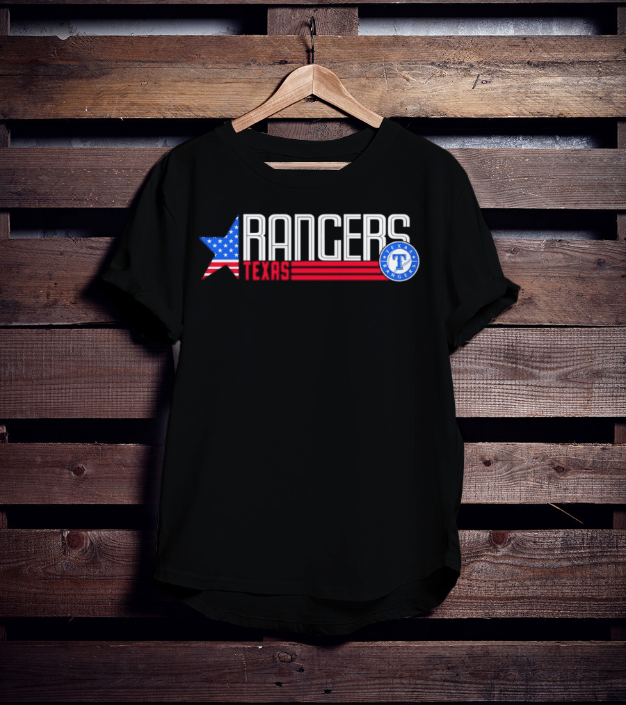 Texas Rangers Ameria Star USA Flag T-Shirt
