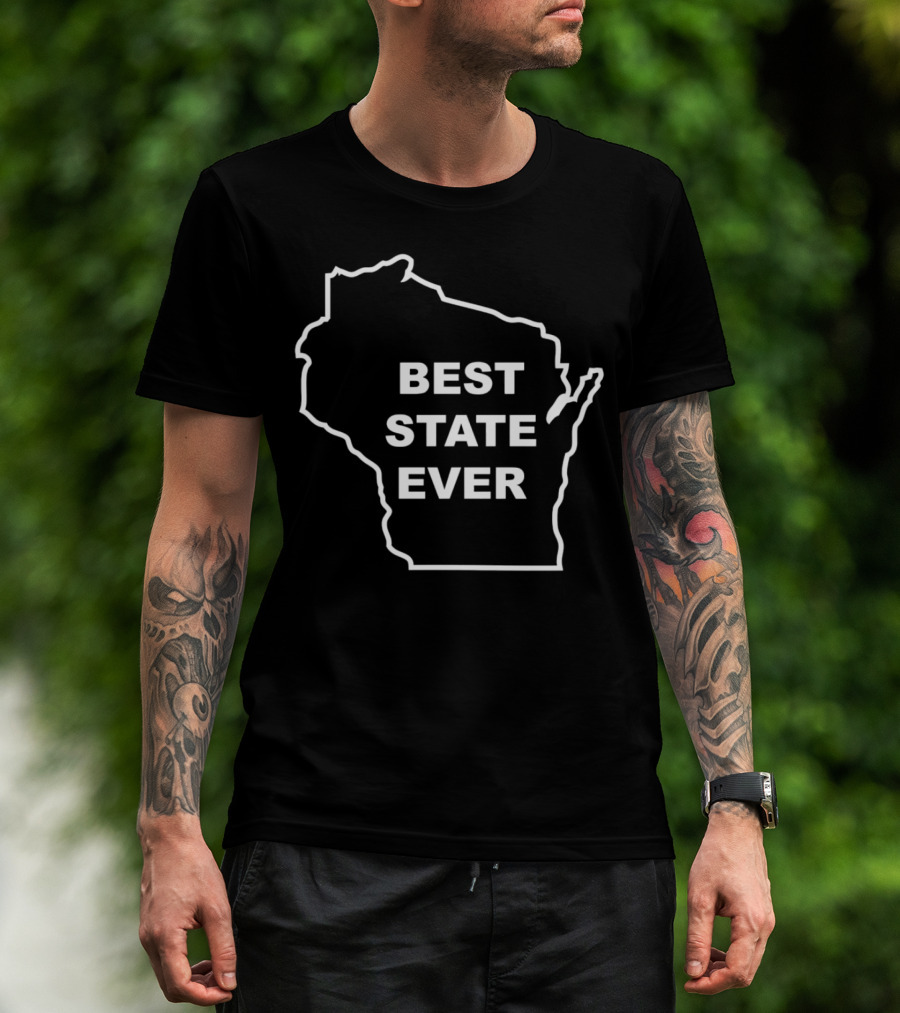 Wisconsin Best State Ever Outline T-Shirt