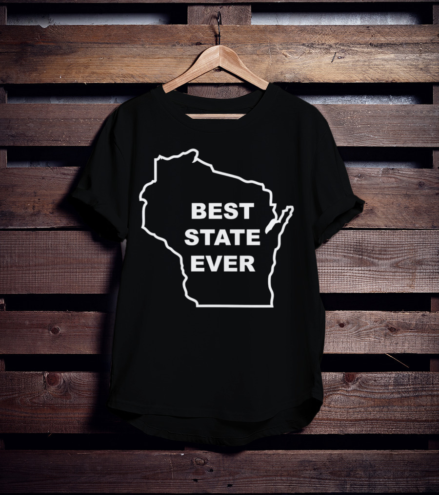 Wisconsin Best State Ever Outline T-Shirt