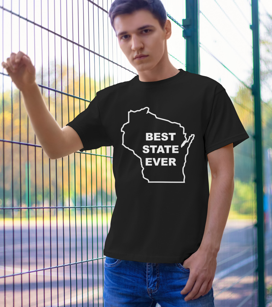 Wisconsin Best State Ever Outline T-Shirt