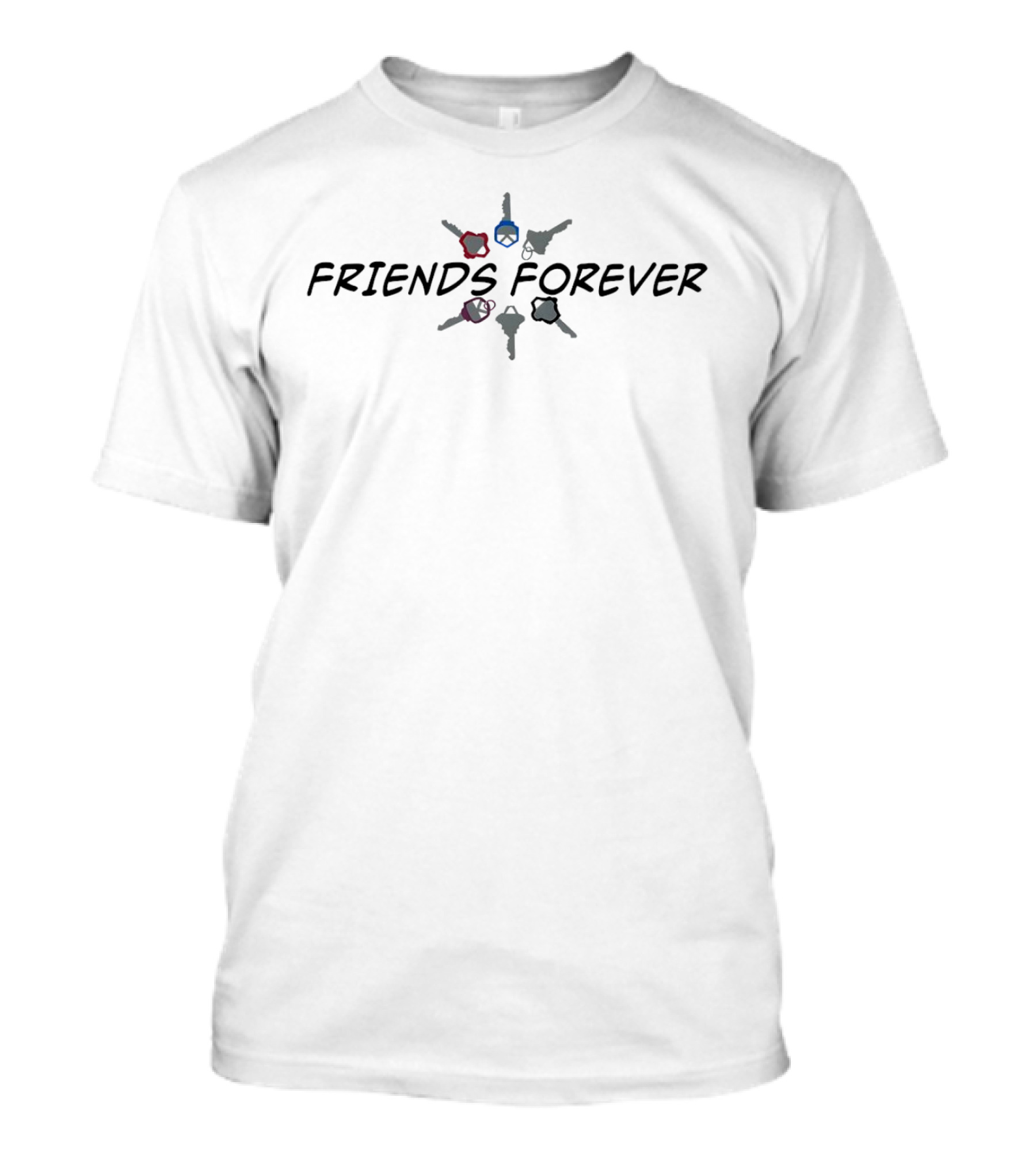 FRIENDS FOREVER Peace Symbol Keys T-Shirt