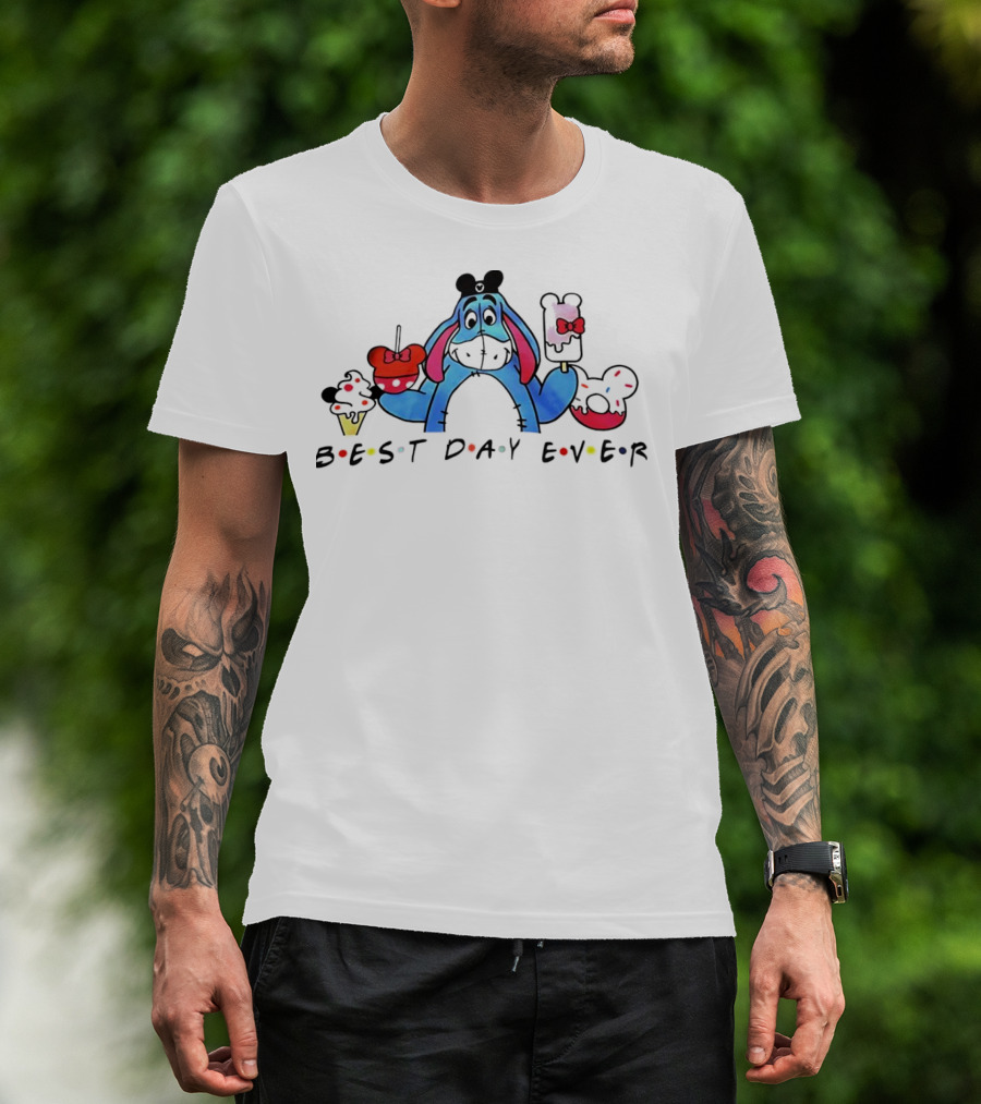 Eeyore Best Day Ever Disney Mouse Ears Cupcakes And Ice Cream T-Shirt