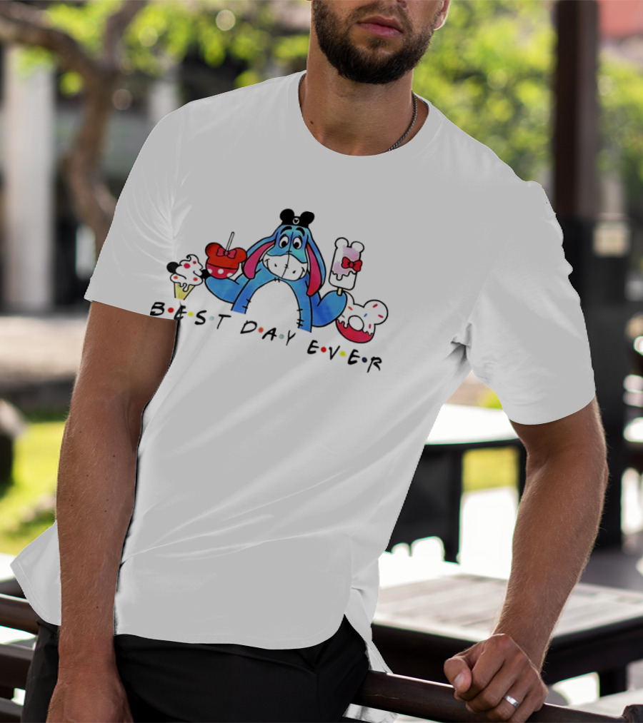 Eeyore Best Day Ever Disney Mouse Ears Cupcakes And Ice Cream T-Shirt