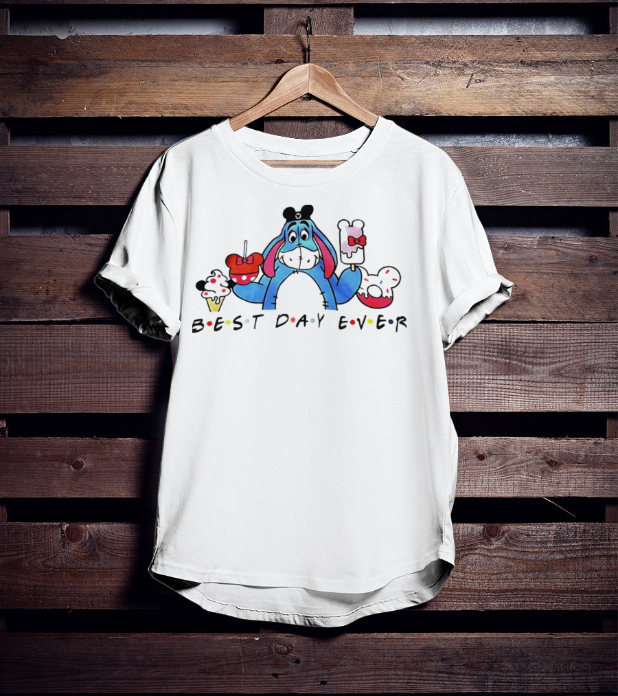 Eeyore Best Day Ever Disney Mouse Ears Cupcakes And Ice Cream T-Shirt