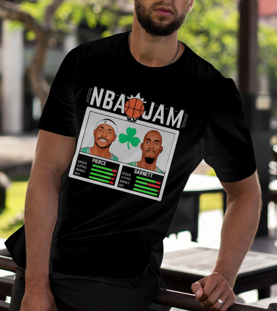 NBA Jam Pierce Garnett Vintage Celtics Basketball Retro Game T-Shirt