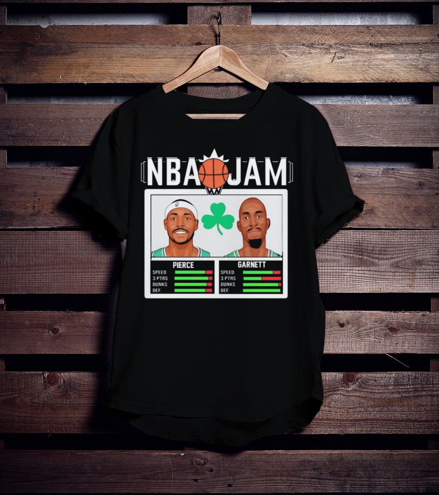 NBA Jam Pierce Garnett Vintage Celtics Basketball Retro Game T-Shirt