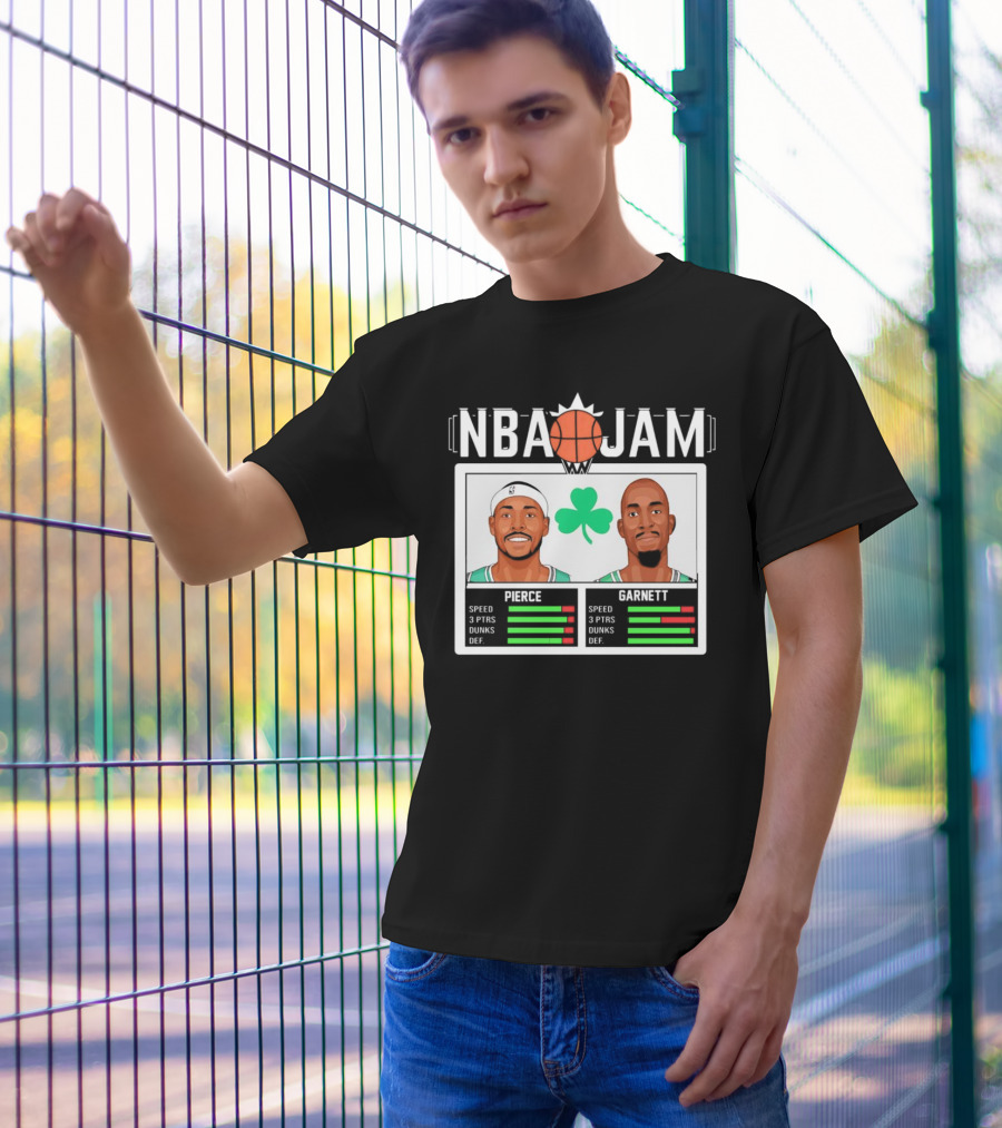 NBA Jam Pierce Garnett Vintage Celtics Basketball Retro Game T-Shirt