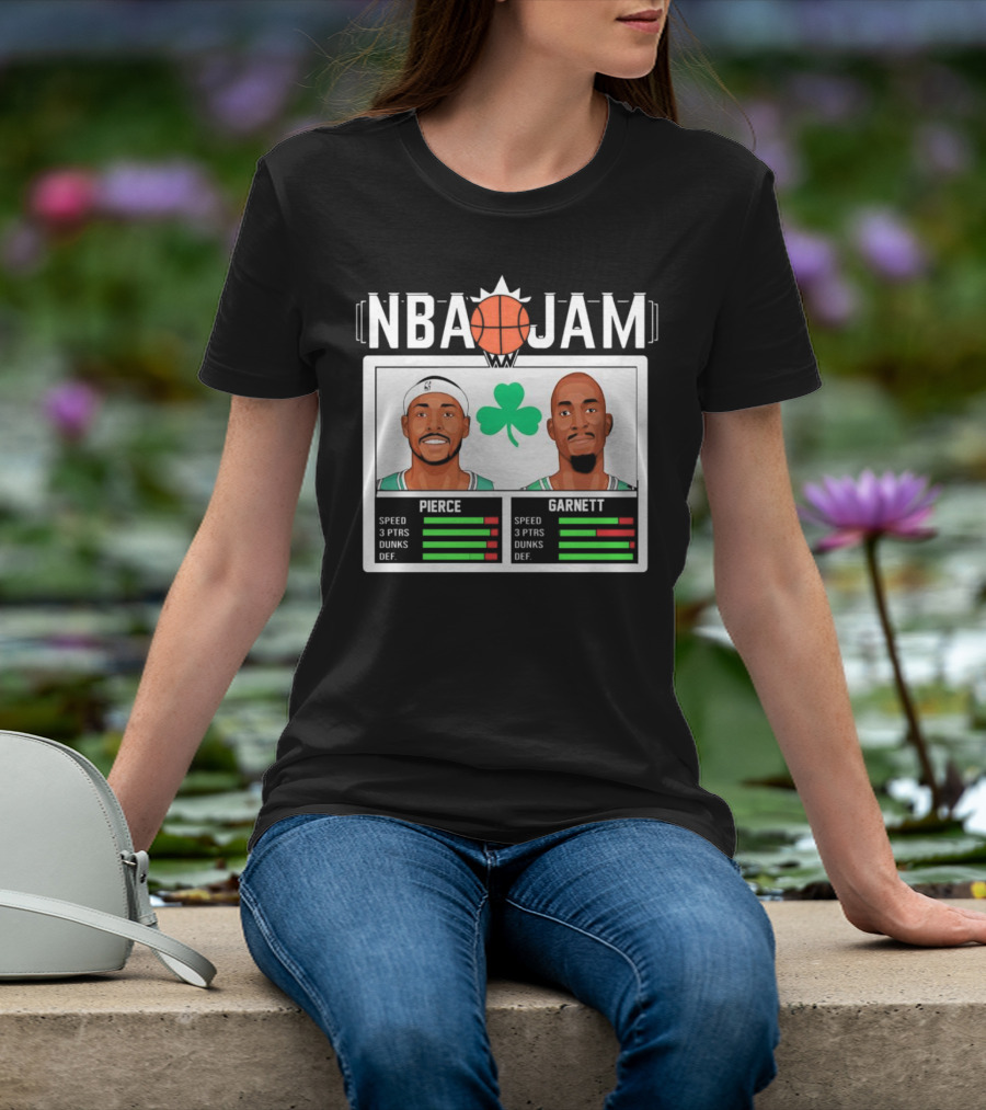 NBA Jam Pierce Garnett Vintage Celtics Basketball Retro Game T-Shirt