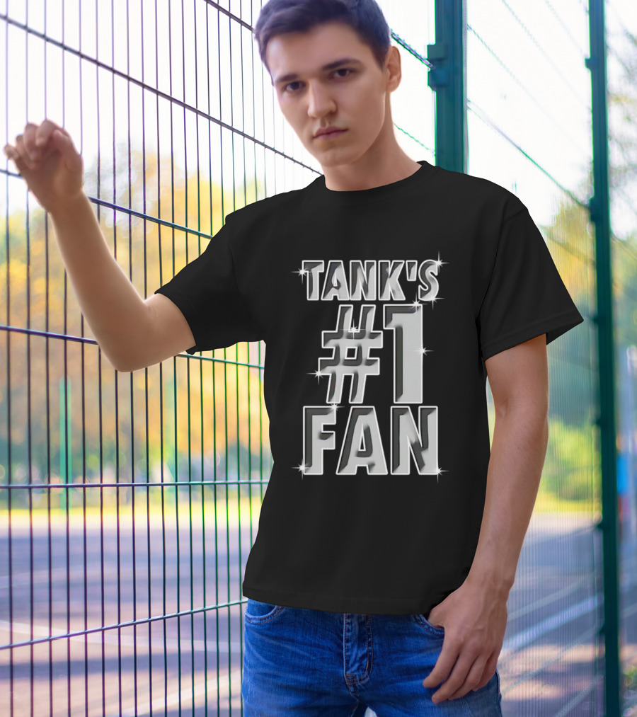 Tank's #1 Fan Sparkling Text T-Shirt