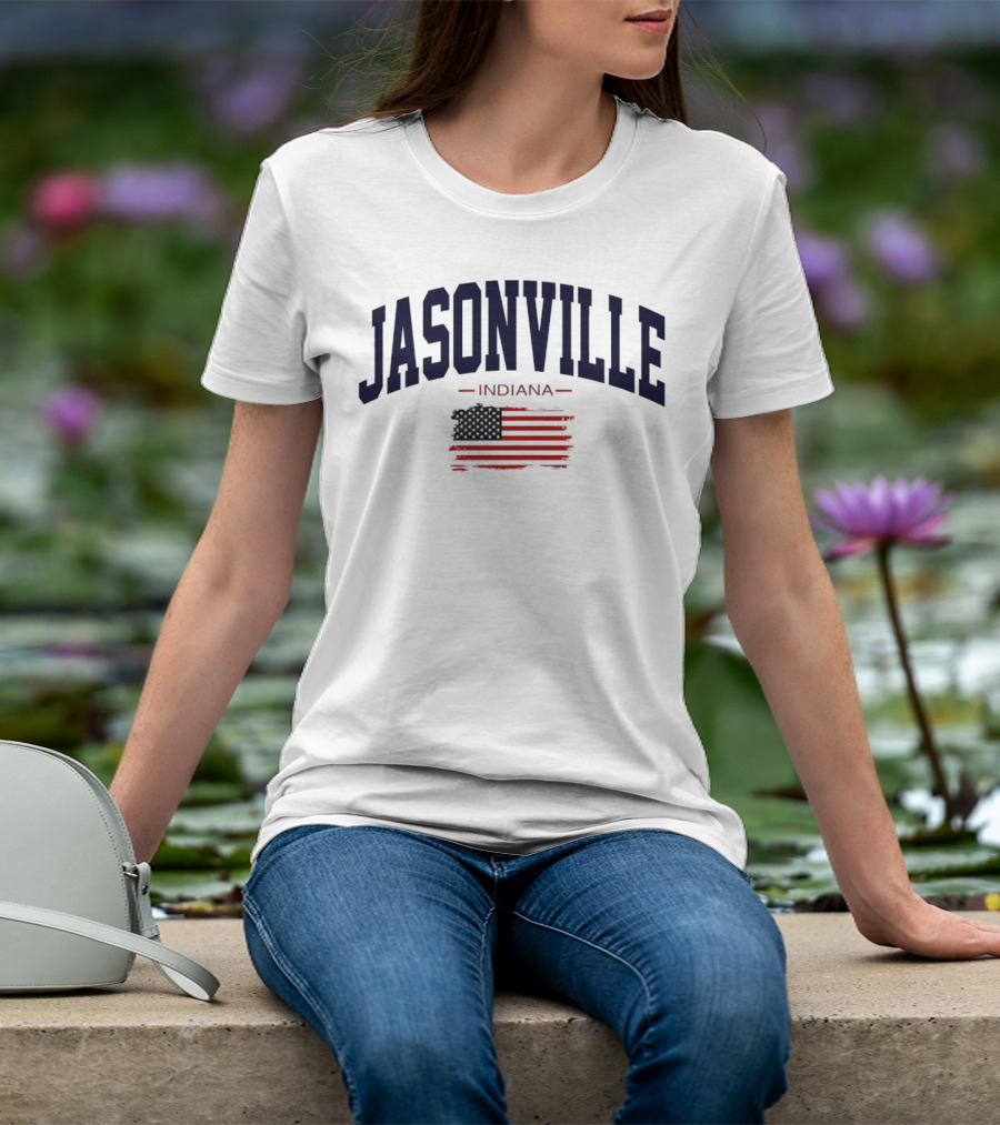 Jasonville Indiana USA Flag T-Shirt