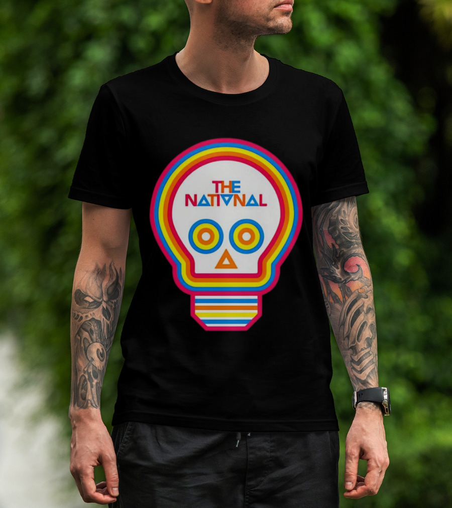 The National Lightbulb Skull Retro Rainbow T-Shirt