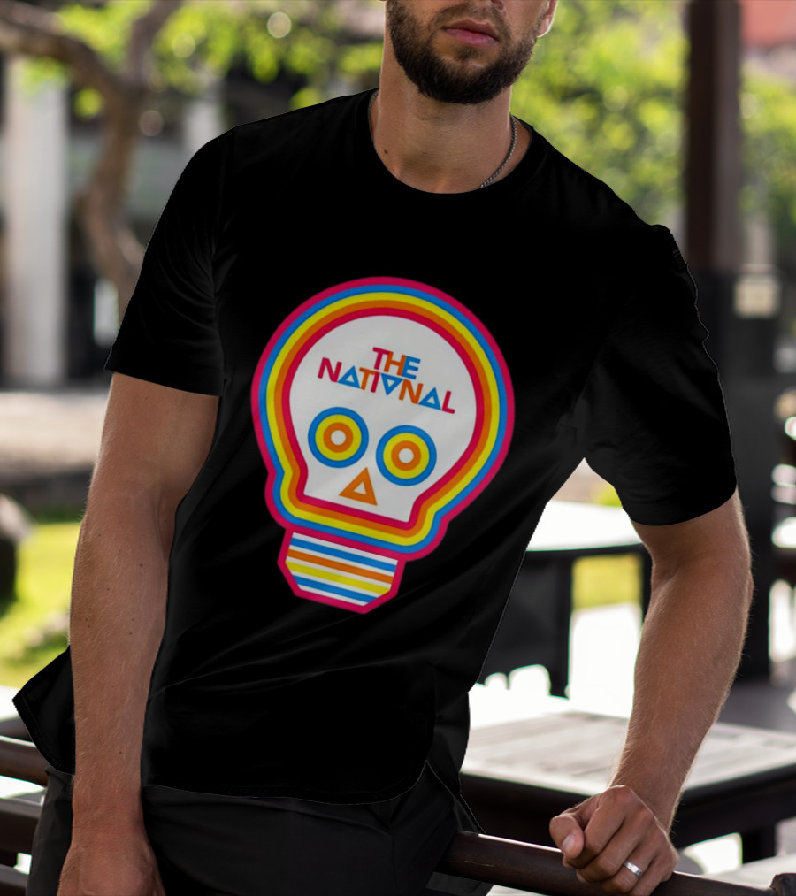 The National Lightbulb Skull Retro Rainbow T-Shirt
