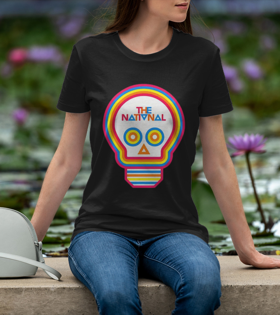 The National Lightbulb Skull Retro Rainbow T-Shirt