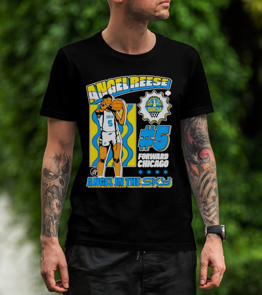 Angel Reese #5 Forward Chicago Sky Angel In The Sky T-Shirt